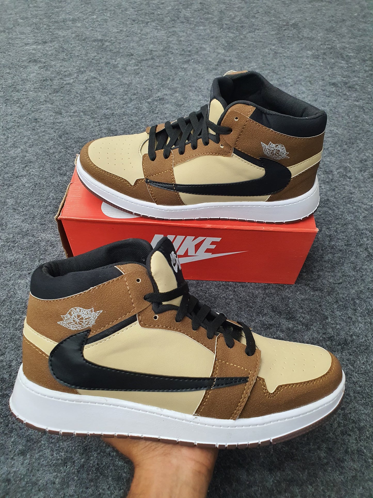 Brown Black White | Ankle Jordan shoe