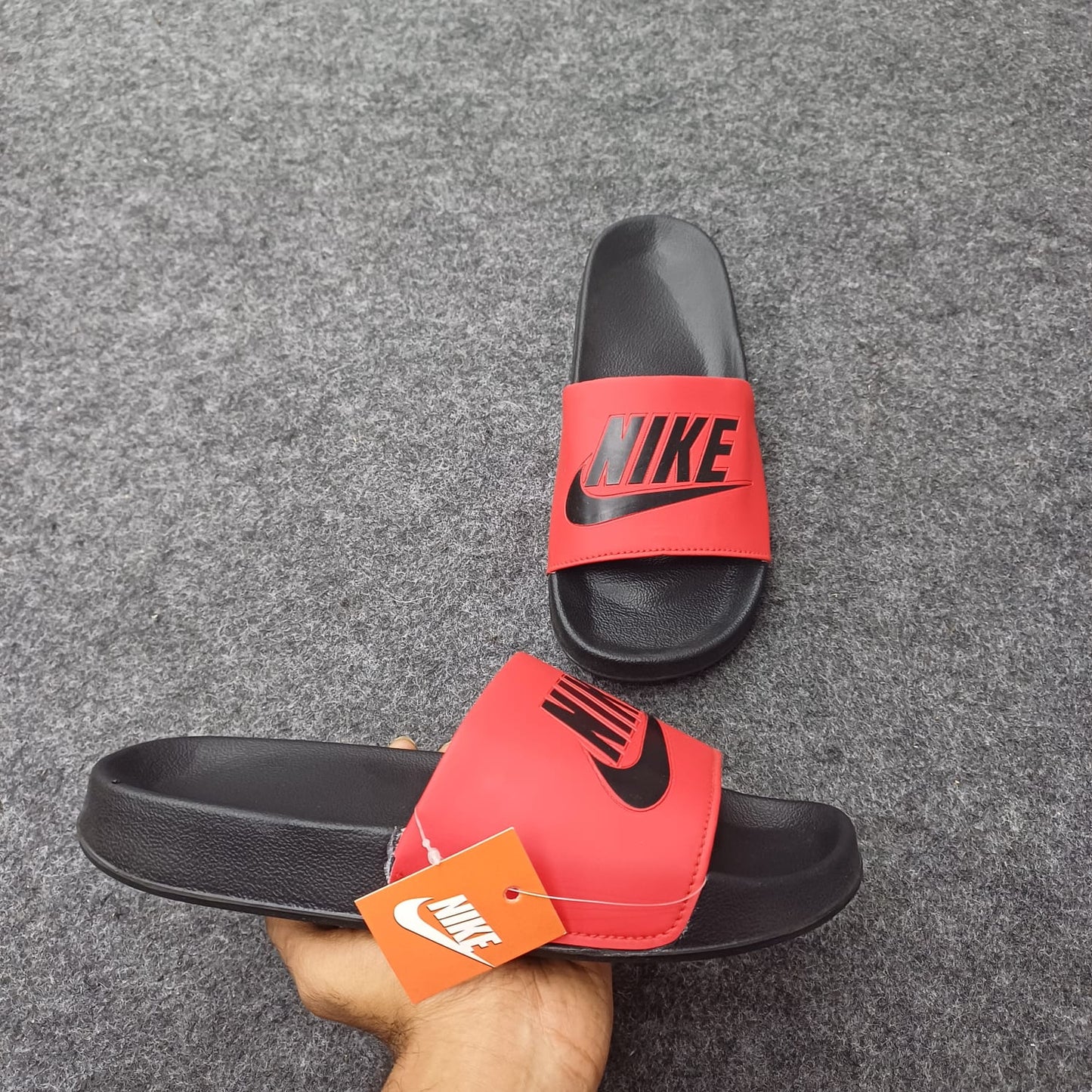Nike Red White Slides