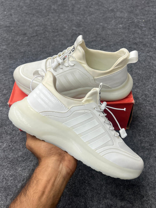 Sleek Wave All-White Sneakers