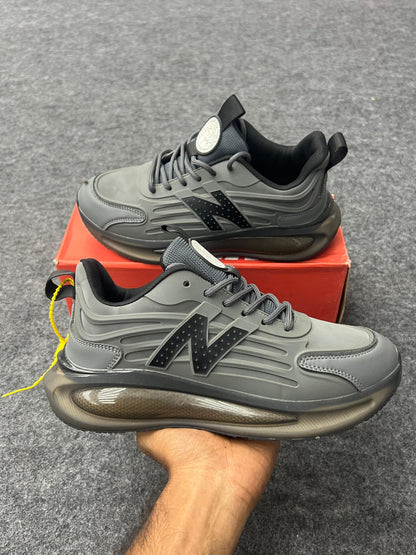 Sleek Grey Air-Cushion Sneakers
