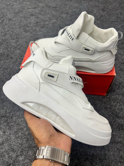 Chunky All-White Power Sneakers