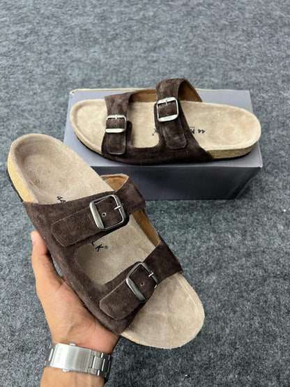 Suede Buckle Sandals