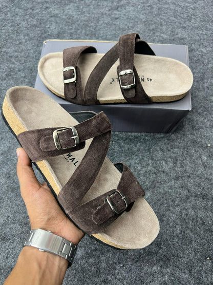 Suede Buckle Sandals