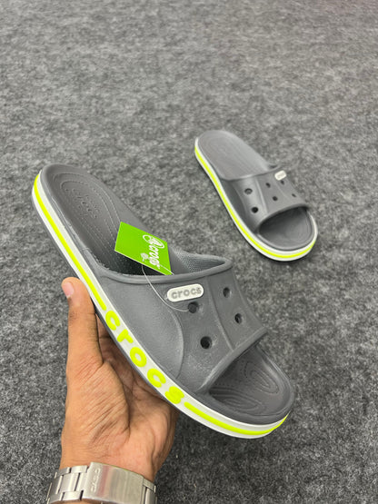 Grey Crocs Slides