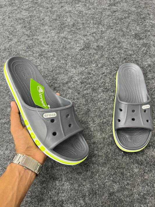 Grey Crocs Slides