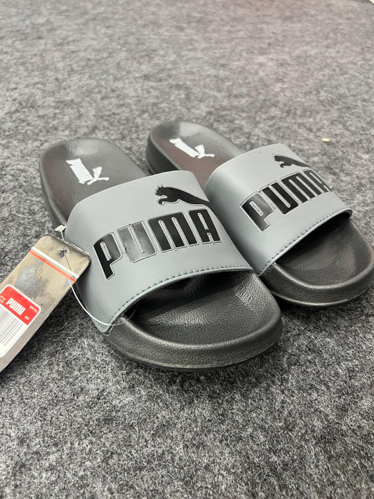 PUMA Grey &amp; Black Slides