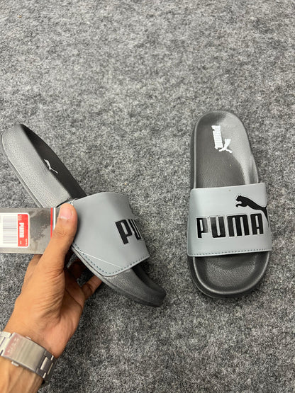 PUMA Grey & Black Slides