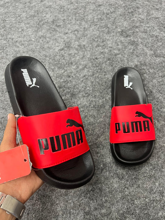 PUMA Red &amp; Black Slides