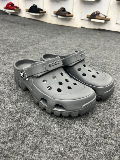 Rugged Grey Utility Clogs