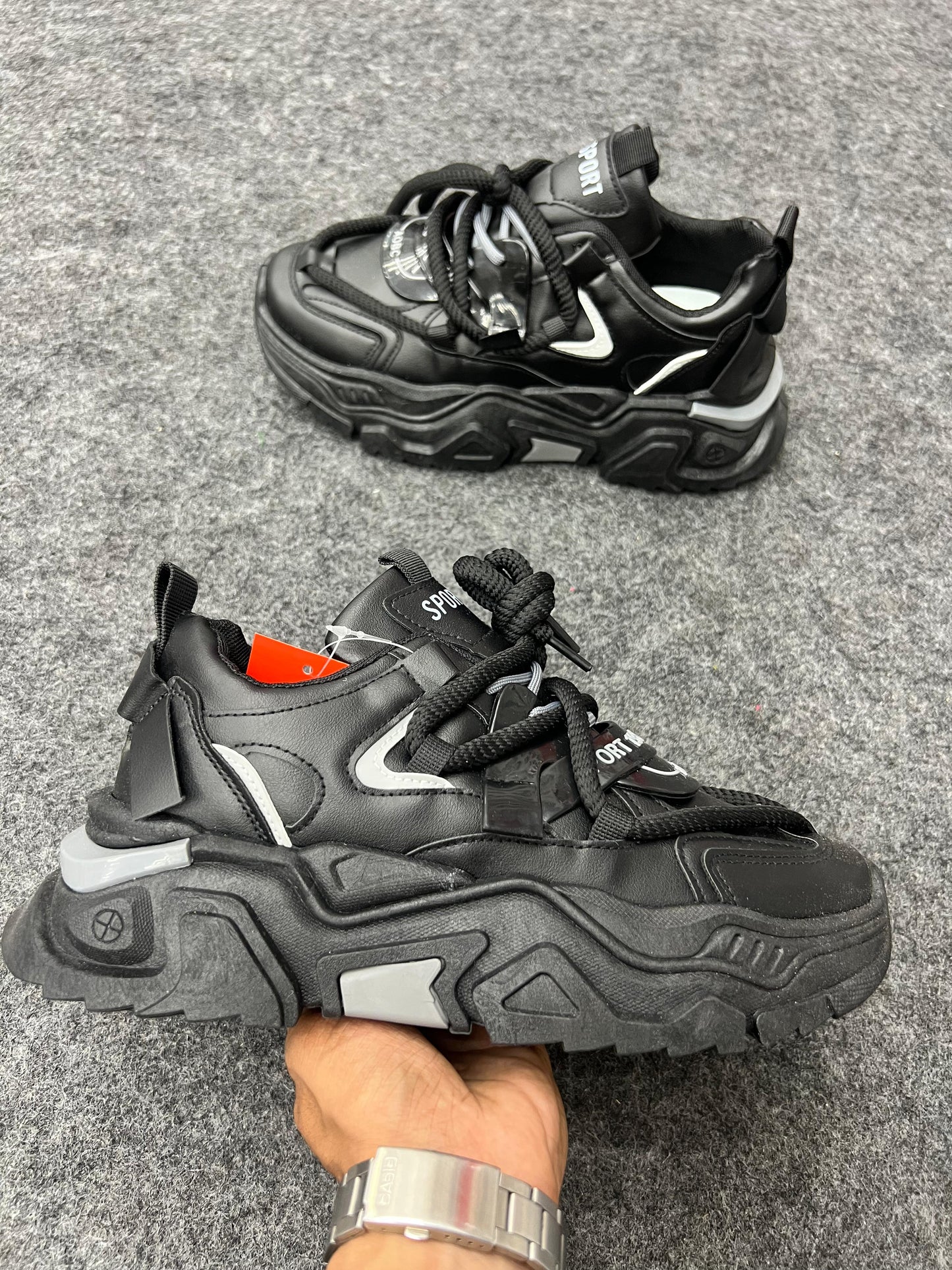 SPORT Chunky Black Sneakers