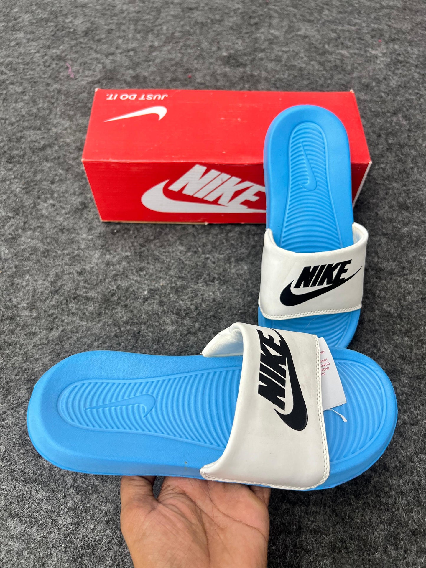 Nike Blue Slides