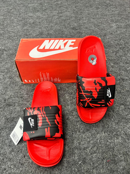 Nike slides  black-red camo strap