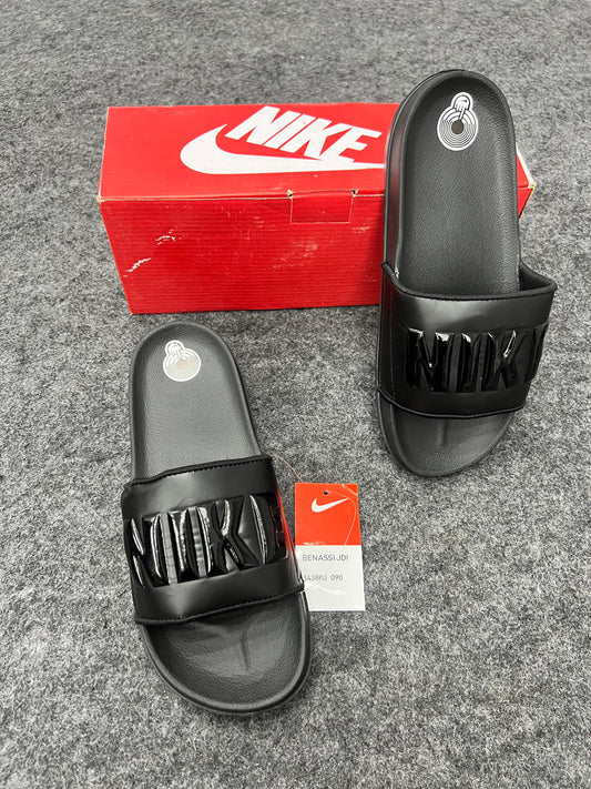 OFFCOURT BLACK STRAP SLIDES