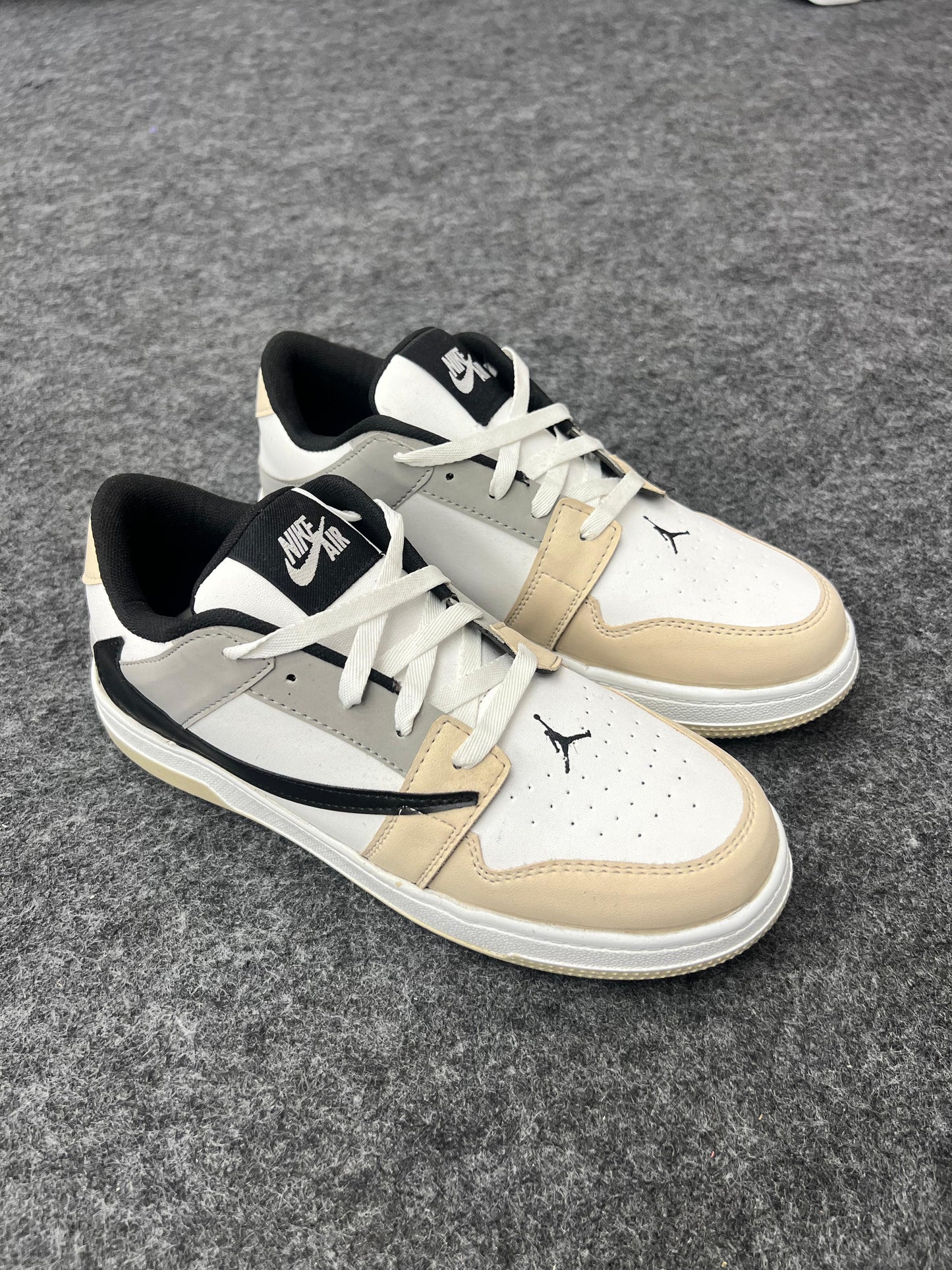 NIKE AIR JORDAN WHITE WITH LIGHT BEIGE SUEDE