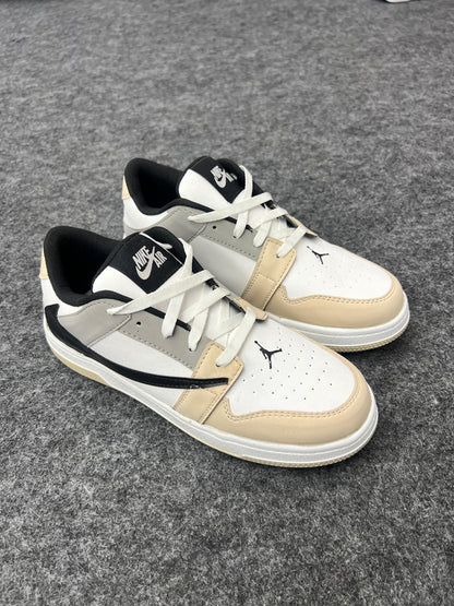 NIKE AIR JORDAN WHITE WITH LIGHT BEIGE SUEDE