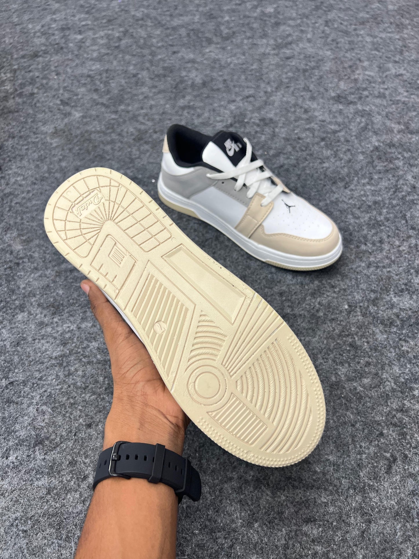 NIKE AIR JORDAN WHITE WITH LIGHT BEIGE SUEDE