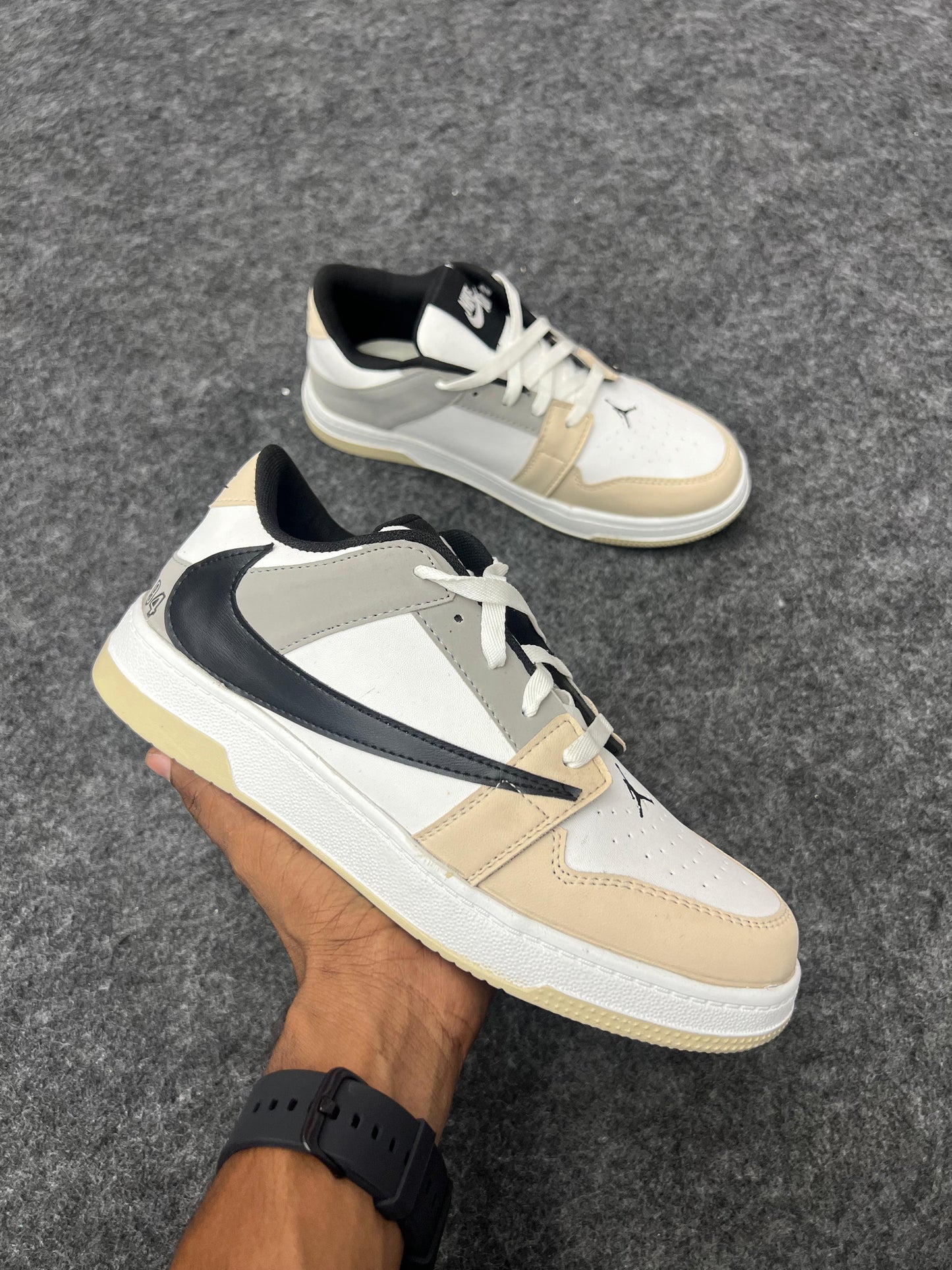 NIKE AIR JORDAN WHITE WITH LIGHT BEIGE SUEDE