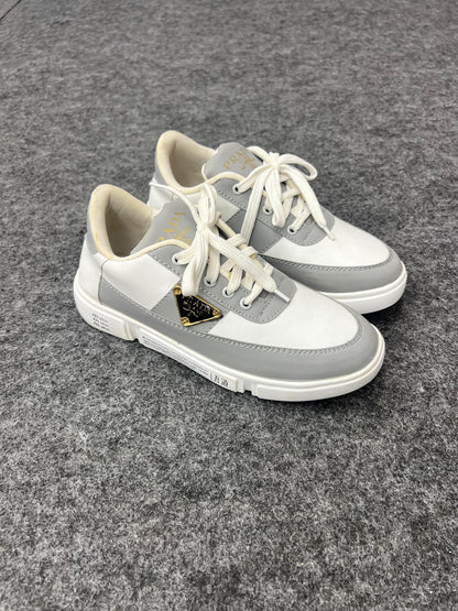 WHITE AND GREY PRADA SNEAKERS