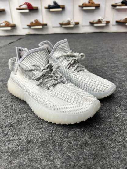 white Yeezy-inspired sneakers
