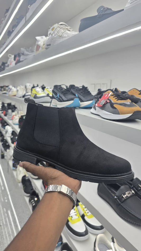 Black Suede Chelsea Boots