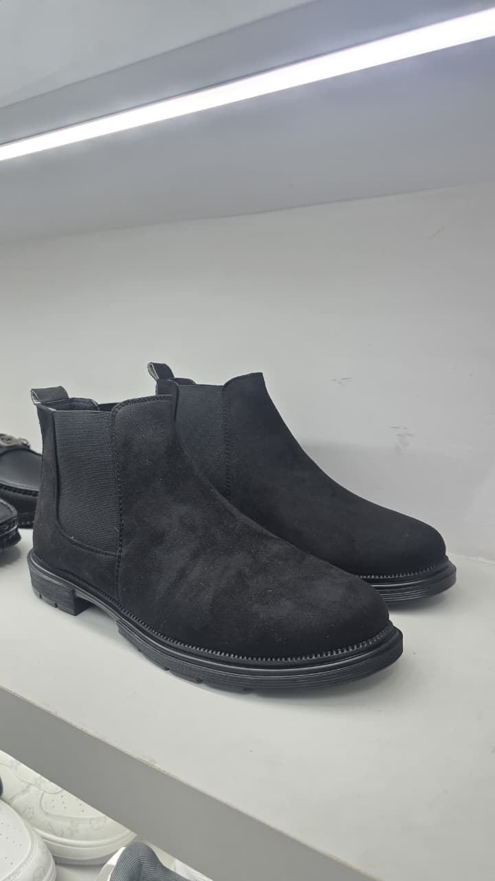 Black Suede Chelsea Boots