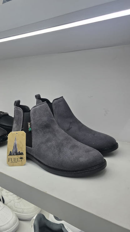 FUEL GREY SUEDE CHELSEA BOOTS
