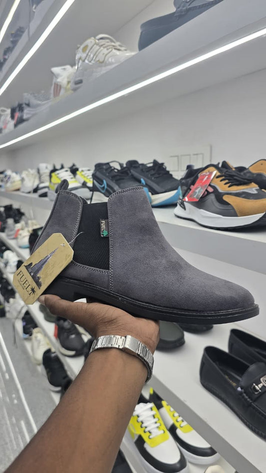 FUEL GREY SUEDE CHELSEA BOOTS