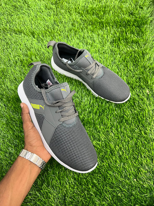 PUMA Grey Mesh Sneakers