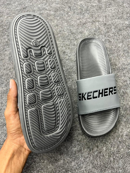 Skechers Comfort Slides – Grey Edition