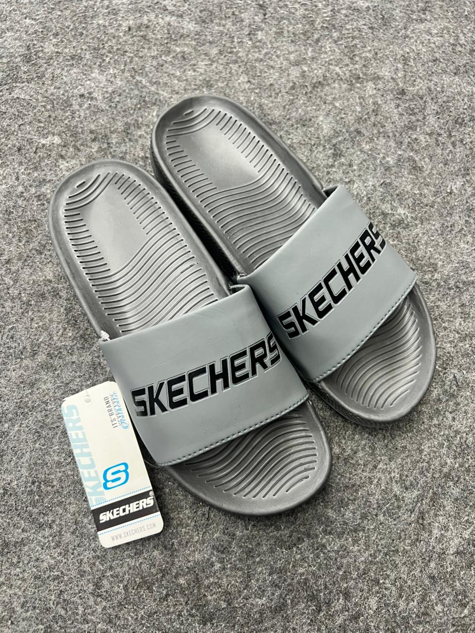 Skechers Comfort Slides – Grey Edition