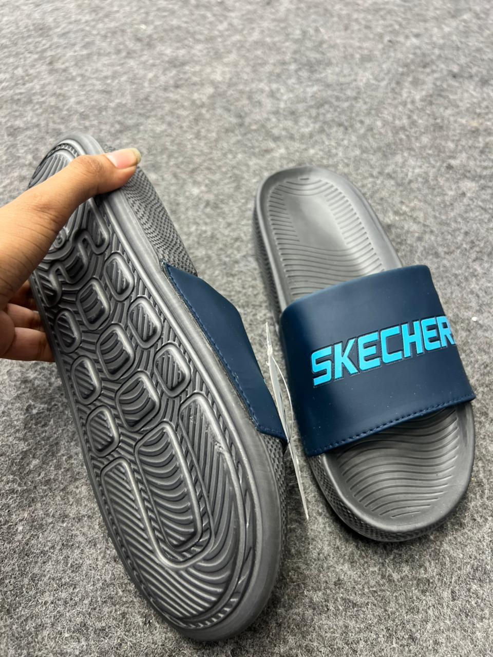 Skechers Comfort Slides – Navy Blue Edition