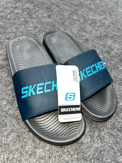 Skechers Comfort Slides – Navy Blue Edition