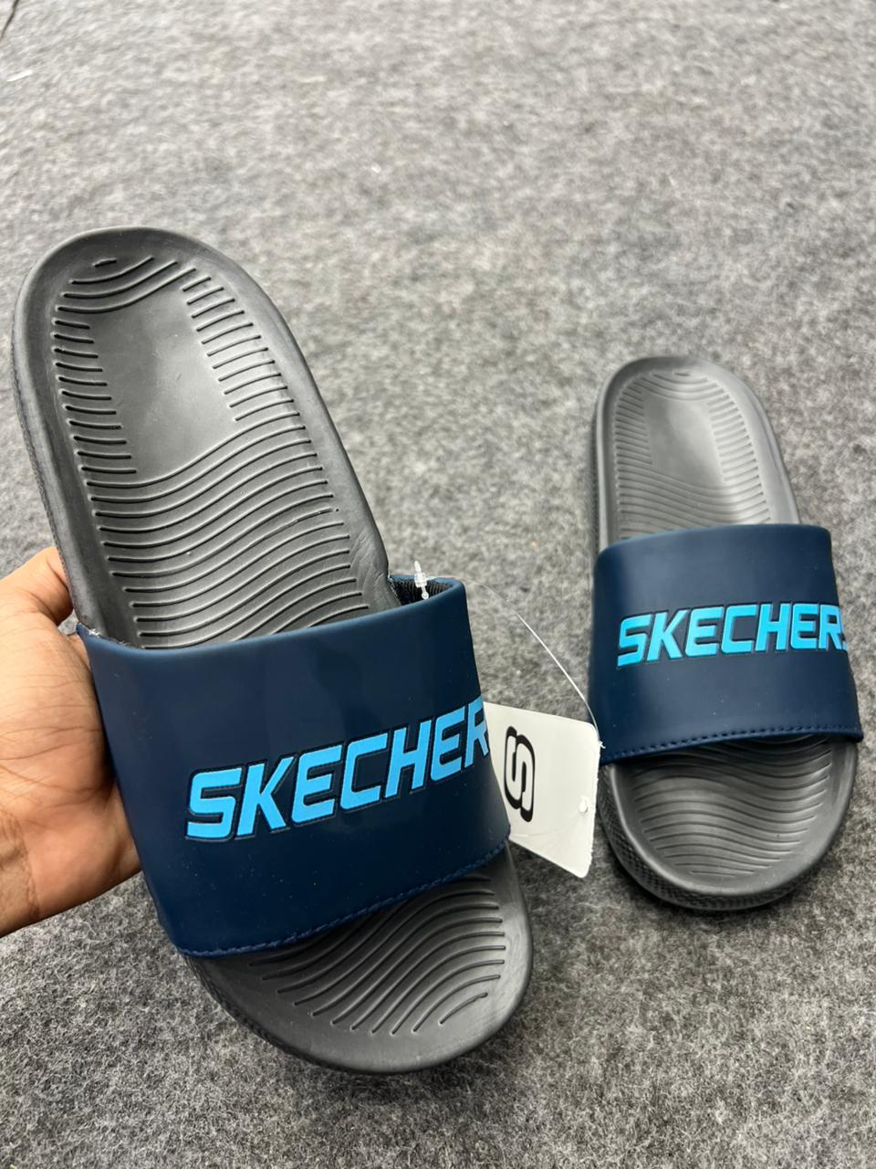 Skechers Comfort Slides – Navy Blue Edition