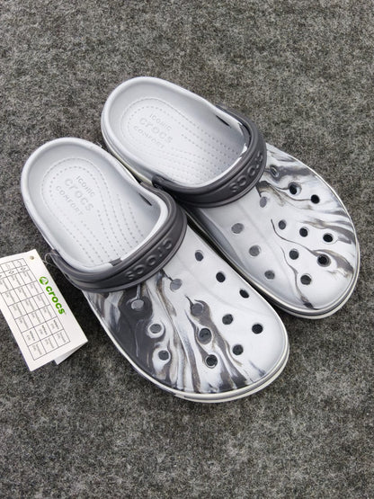 Black & Grey Marble Classic Crocs