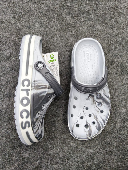 Black & Grey Marble Classic Crocs