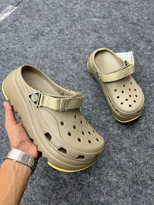 Chunky Platform Crocs – Beige