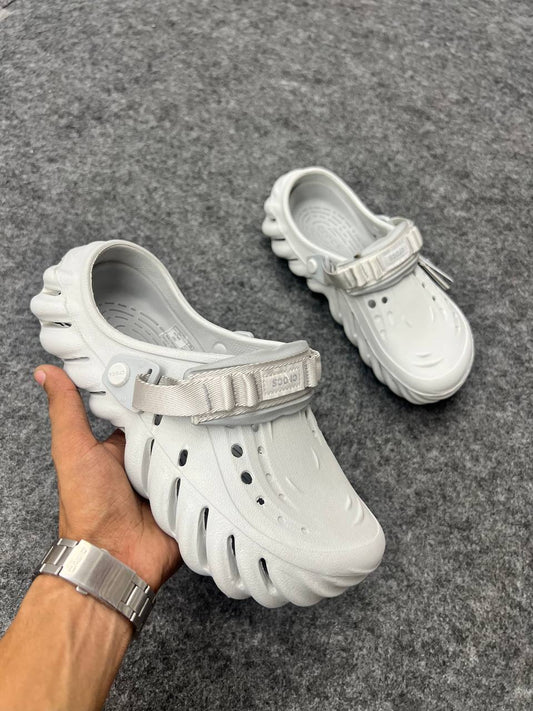 Light Gray Crocs Pollex Clogs